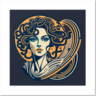 Woman in the style of Gustav Klimt Posters and Art